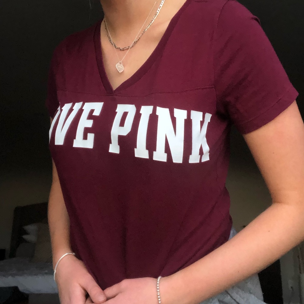 PINK V-neck Tee